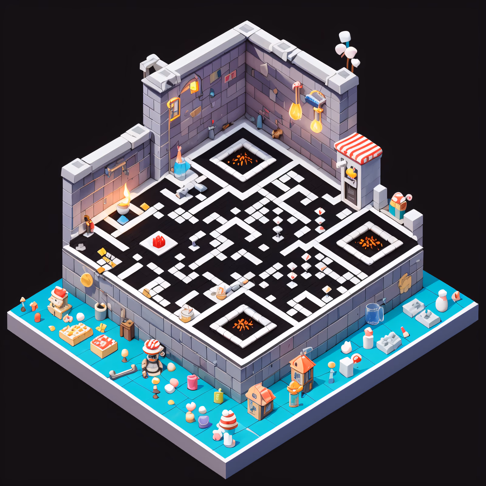 Isometric Candy Laboratory Diorama QR Code for Posters — image 1