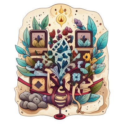 Crystal and Botanical Vector QR Code for Stickers