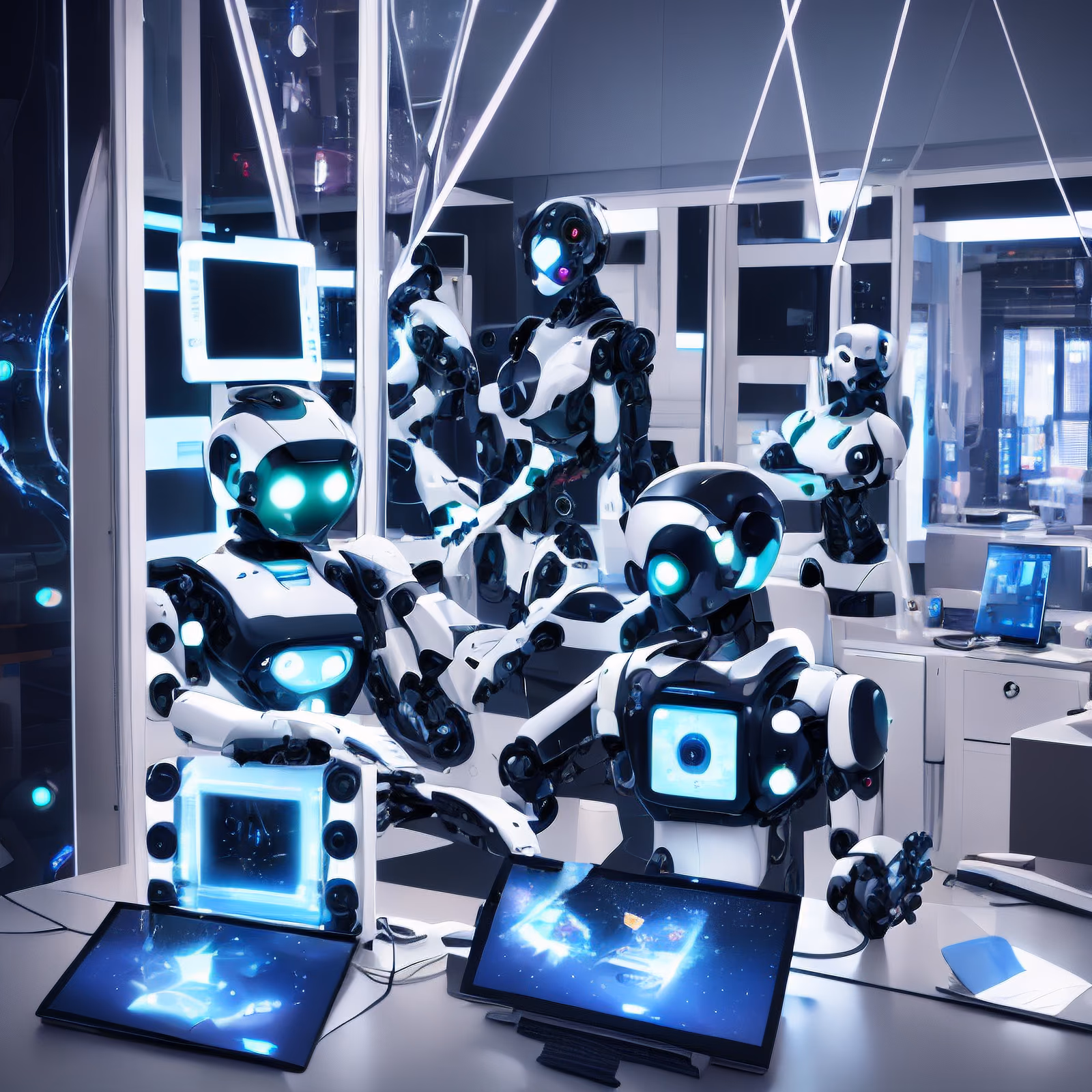 Роботы в футуристической лаборатории: 3D QR-код — изображение 1