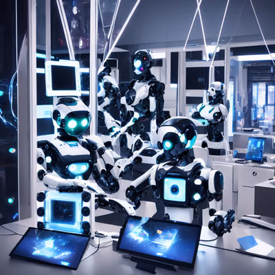 Роботы в футуристической лаборатории: 3D QR-код — изображение 1