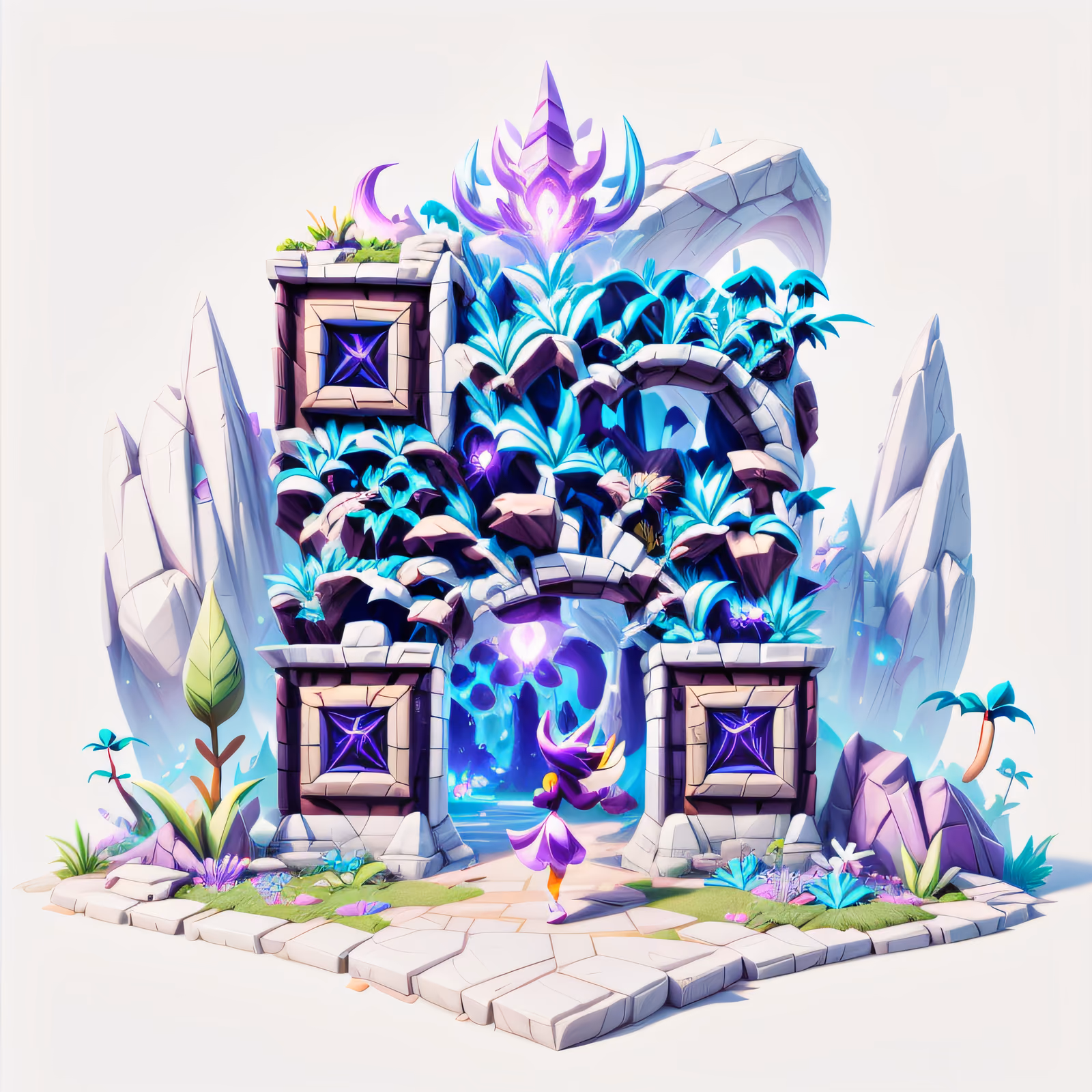 Mystical Stone Portal Game Art QR Code for Posters — image 1