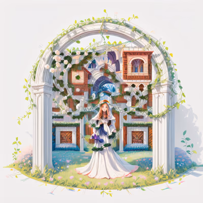 Vine Archway Bride Game Art QR Code for Posters — image 1