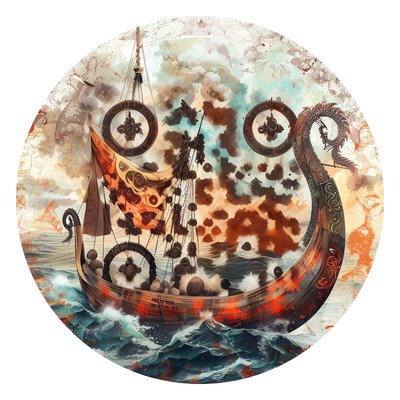 Viking Longship Dragon Prow QR Code for Stickers