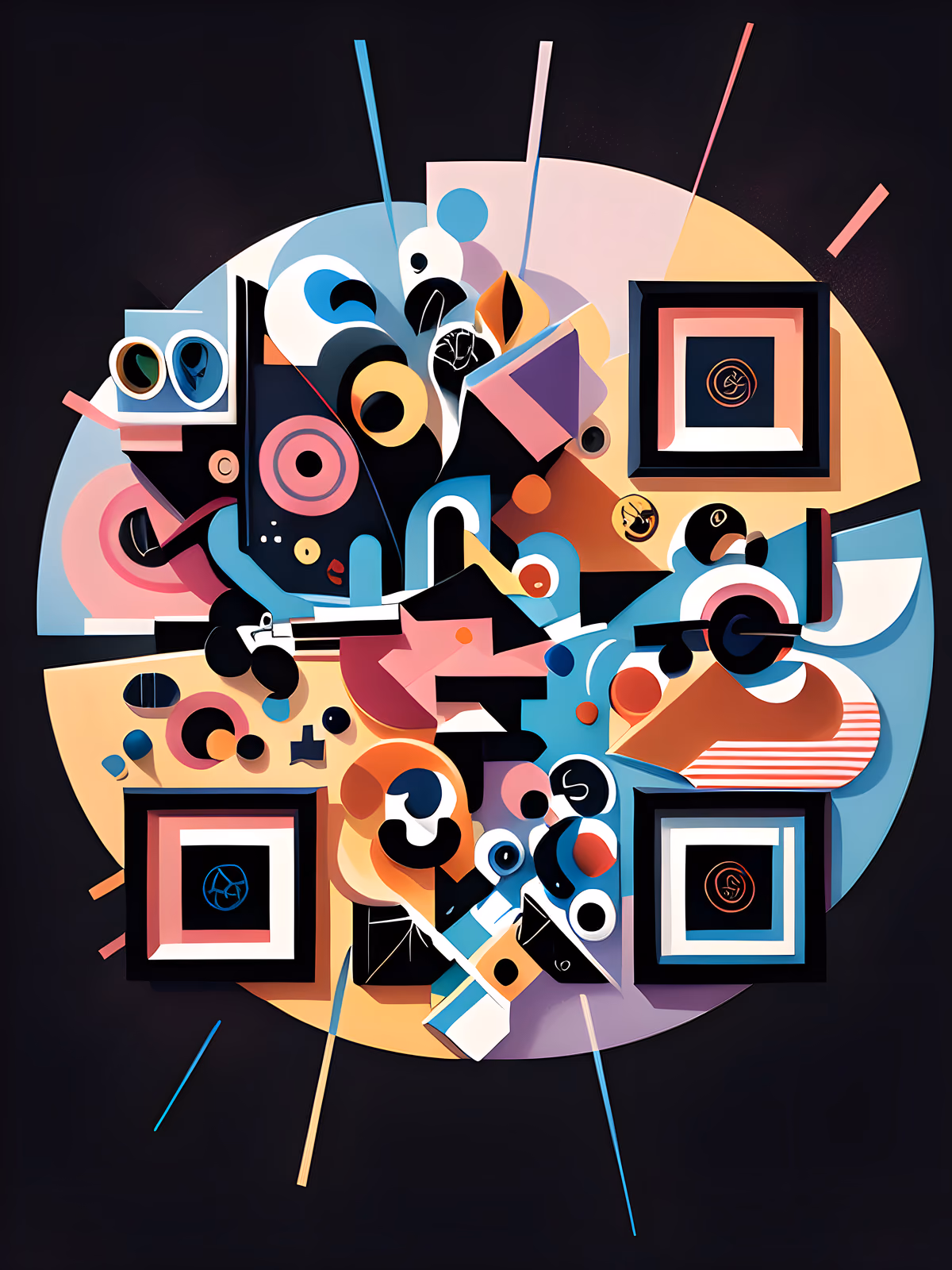 Abstract Art Deco Geometric QR Code for Posters — image 1