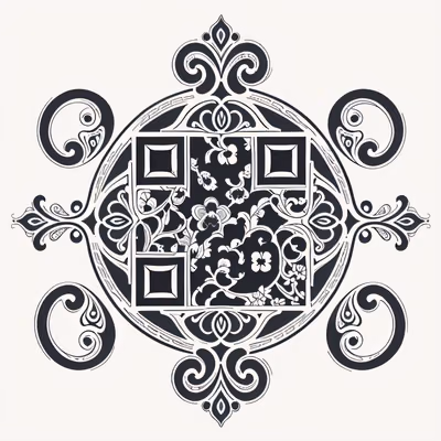 Paisley Floral Medallion Tattoo QR Code for Temporary Tattoos — image 1