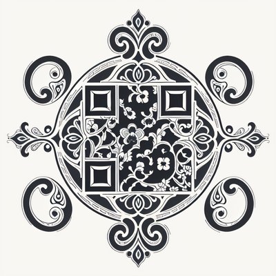 Paisley Floral Medallion Tattoo QR Code for Temporary Tattoos