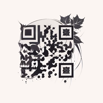 Ivy Skull Tattoo Ink QR Code for Temporary Tattoos — image 1