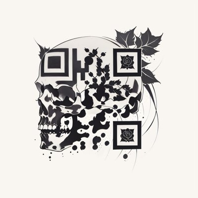 Ivy Skull Tattoo Ink QR Code for Temporary Tattoos