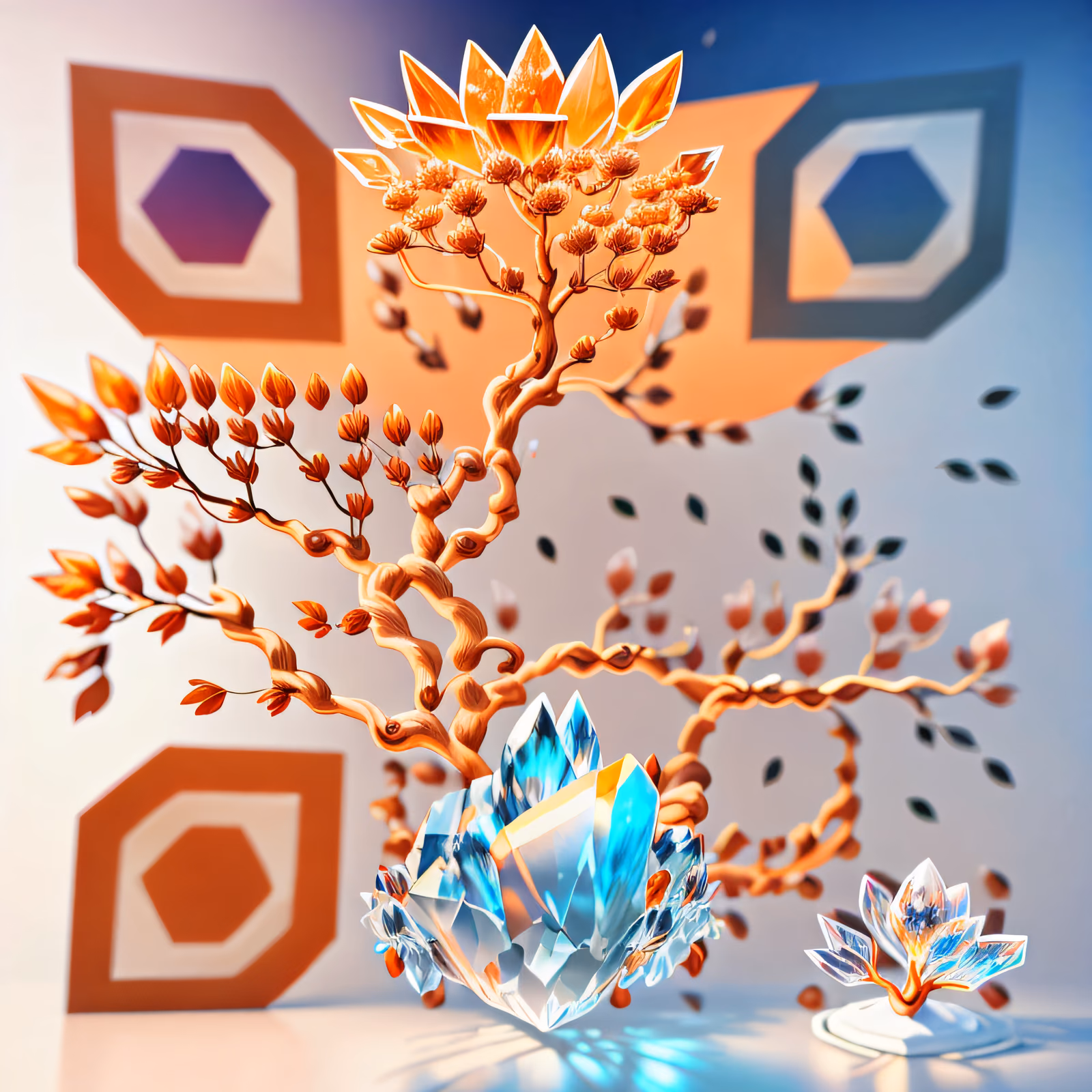 Crystal Tree Fantasy 3D QR Code Art — image 1