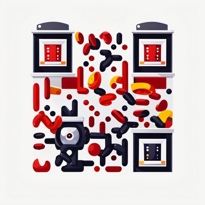 Gumball Machine Candy Vector QR Code for Packaging