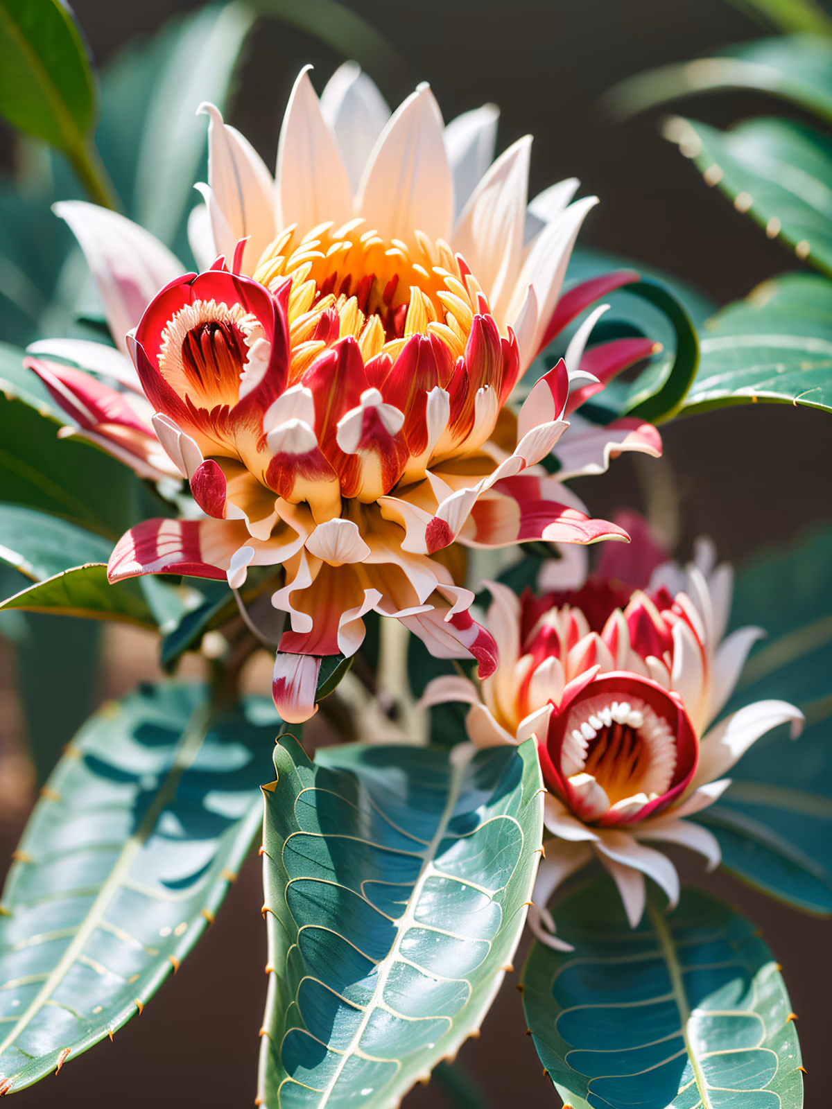 Exotic Protea Macro Photo QR Code Art — image 1
