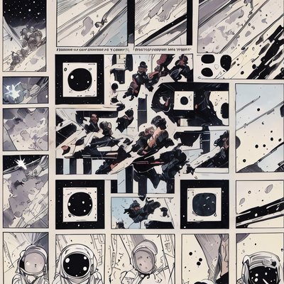 Astronaut Comic Panels Ink QR Code for Book Covers