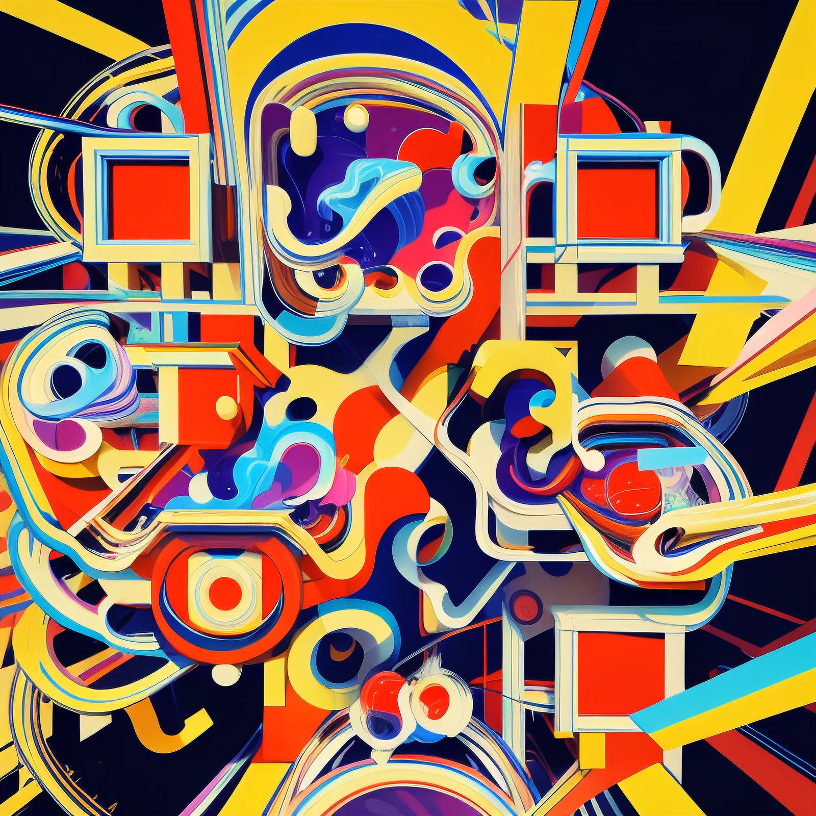 Colorful Geometric Abstract 3D QR Code for Posters — image 1