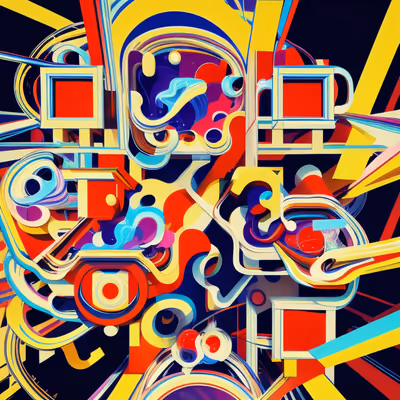 Colorful Geometric Abstract 3D QR Code for Posters — image 1