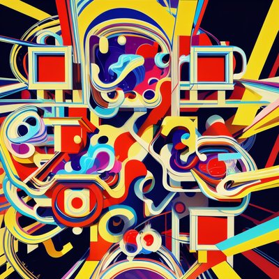 Colorful Geometric Abstract 3D QR Code for Posters