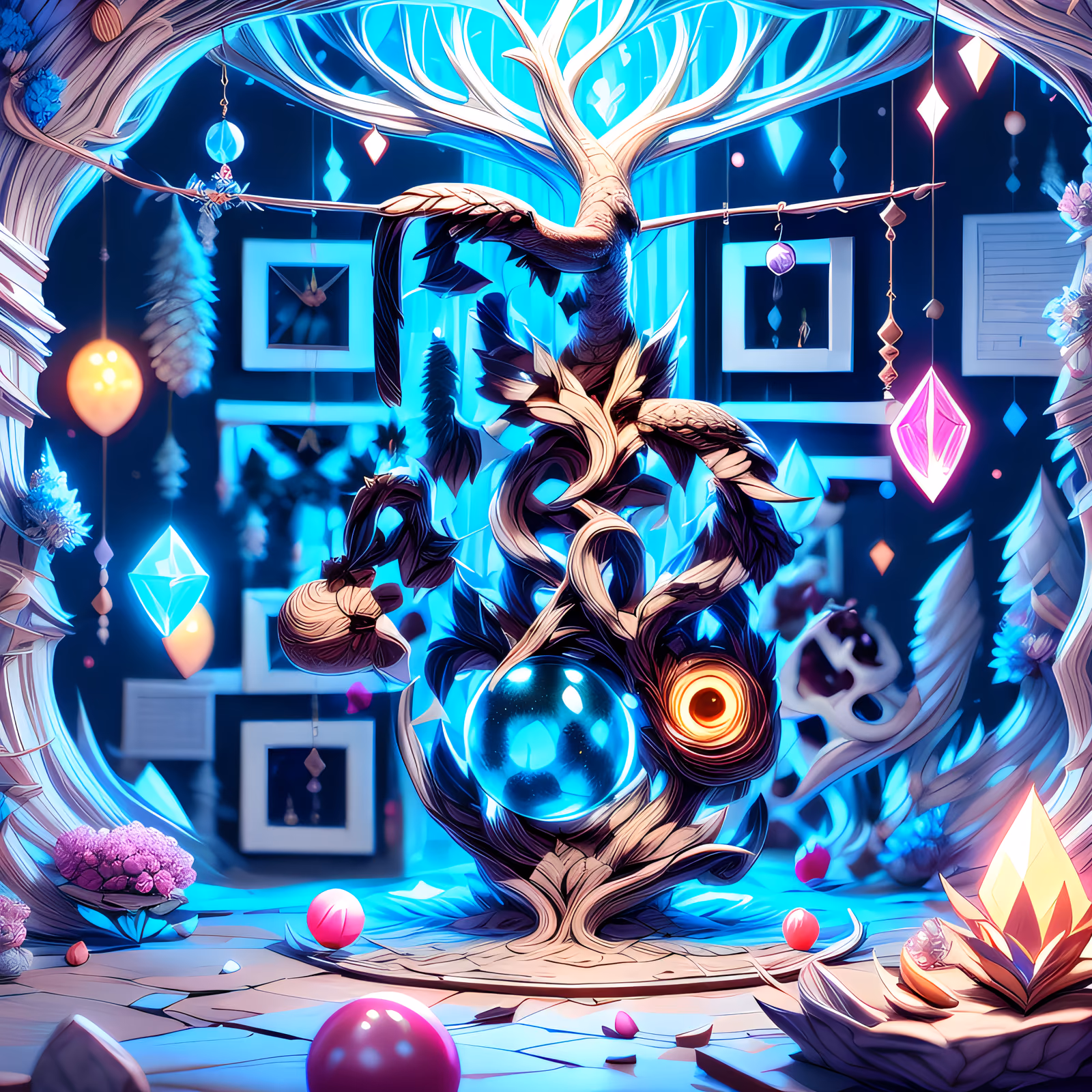 Glowing Crystal Tree Fantasy QR Code for Posters — image 1
