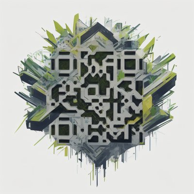 Graffiti Lettering Shards Abstract QR Code for Stickers