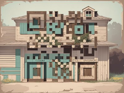 Rustic Farmhouse Facade Retro QR Code Art