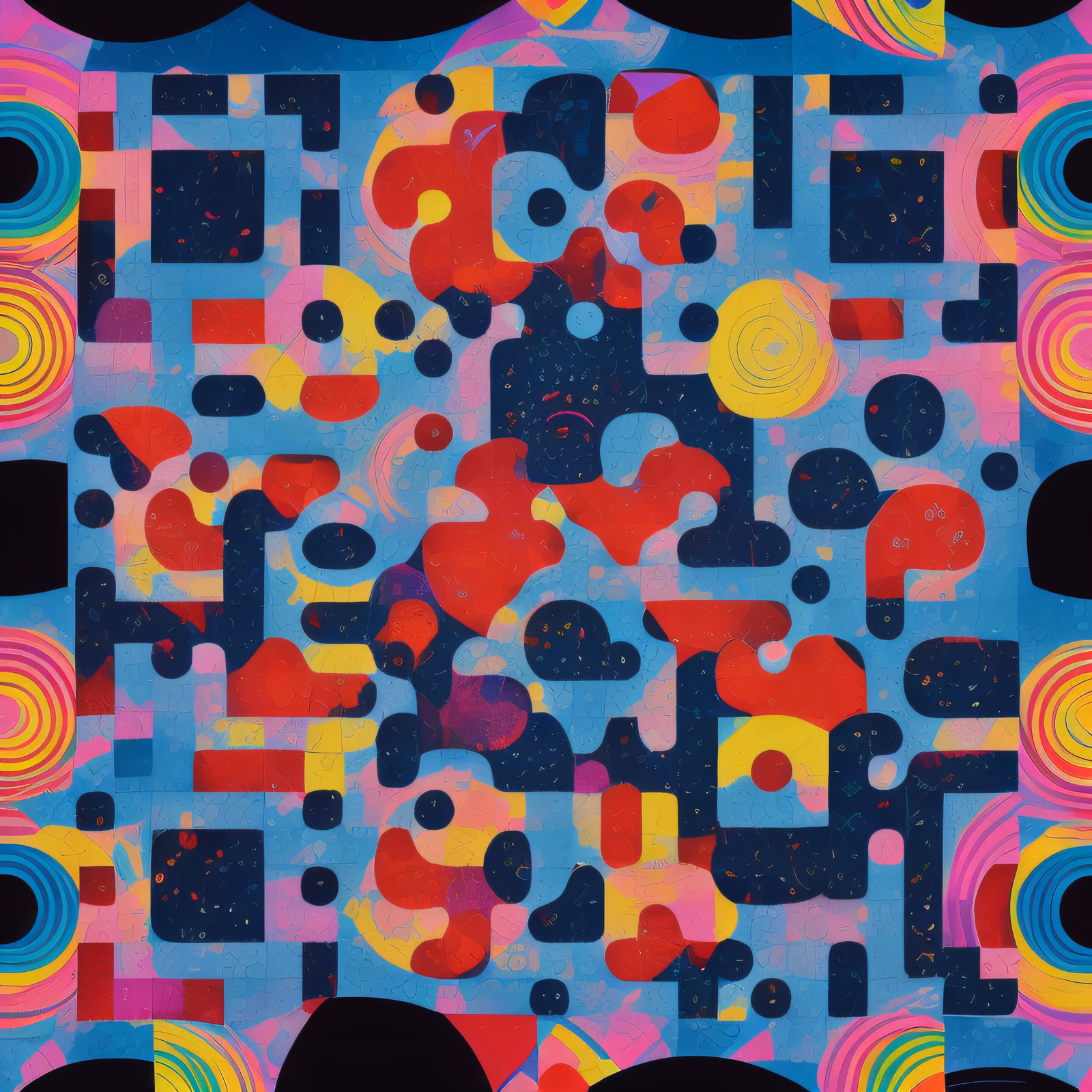 Colorful Puzzle Circle Abstract QR Code Art — image 1