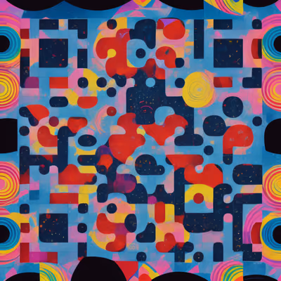 Colorful Puzzle Circle Abstract QR Code Art — image 1