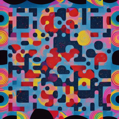 Colorful Puzzle Circle Abstract QR Code Art