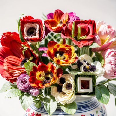 Ranunculus Bouquet Photo QR Code Art