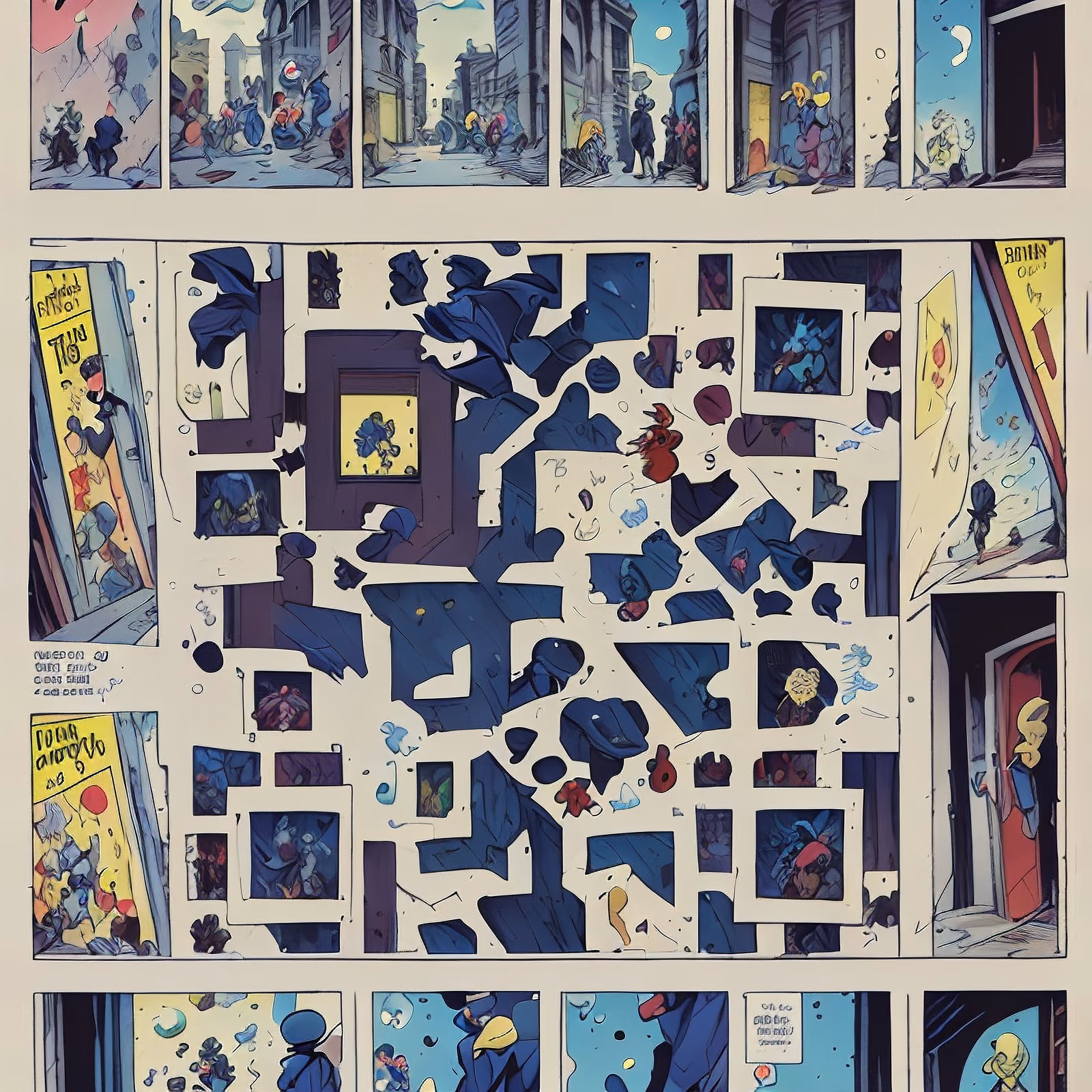 Comic Panel Street Scenes QR Code for Book Covers — image 1