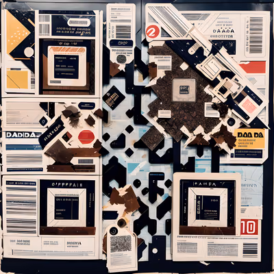 Vintage Travel Ticket Paper Collage QR Code for Posters — image 1