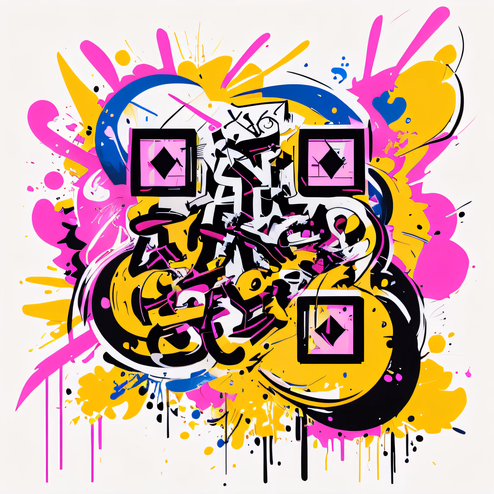 Graffiti Lettering Splatter QR Code for Stickers — image 1
