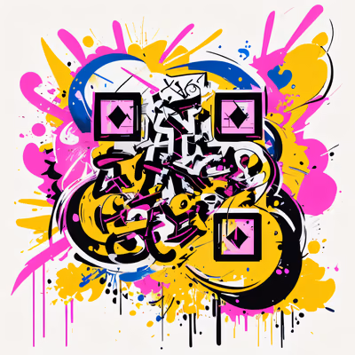 Graffiti Lettering Splatter QR Code for Stickers — image 1