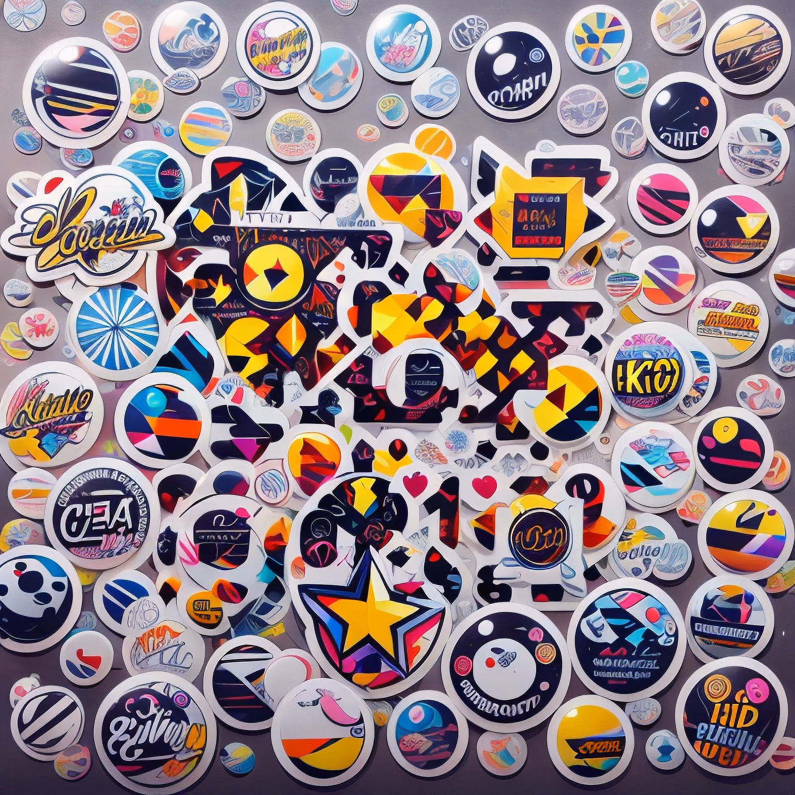 Sticker Bomb Badge Collage Pattern QR Code for Stickers — image 1
