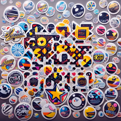 Sticker Bomb Badge Collage Pattern QR Code for Stickers — image 1