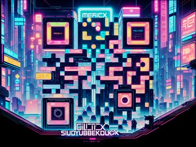 Neon Megacity Cyberpunk QR Code for Posters