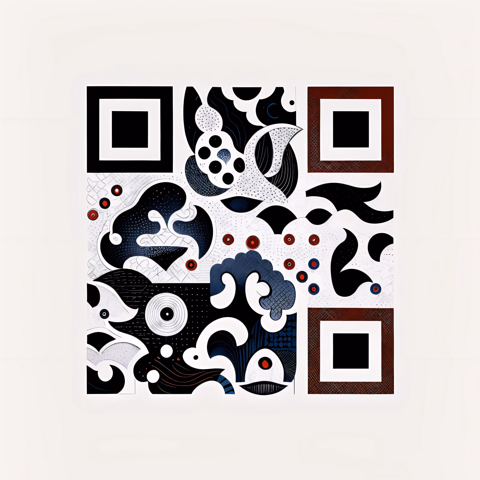 Орнамент мазками кисти: QR-код для упаковки — изображение 1