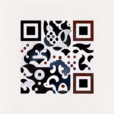Орнамент мазками кисти: QR-код для упаковки — изображение 1
