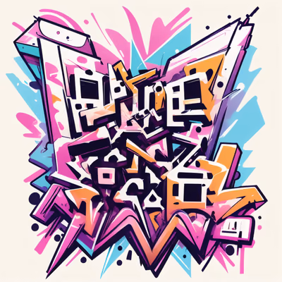 Graffiti Lettering Street Style Symbol QR Code for Apparel — image 1