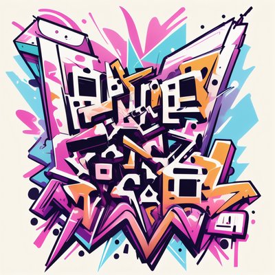 Graffiti Lettering Street Style Symbol QR Code for Apparel