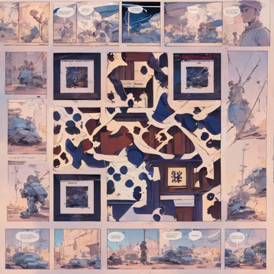 Comic Storyboard Panels QR Code for Posters — image 1