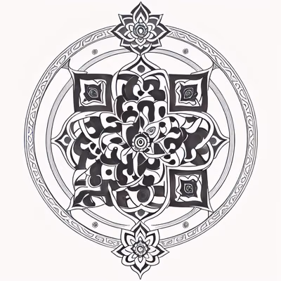 Lotus Mandala Tattoo Style QR Code for Temporary Tattoos — image 1