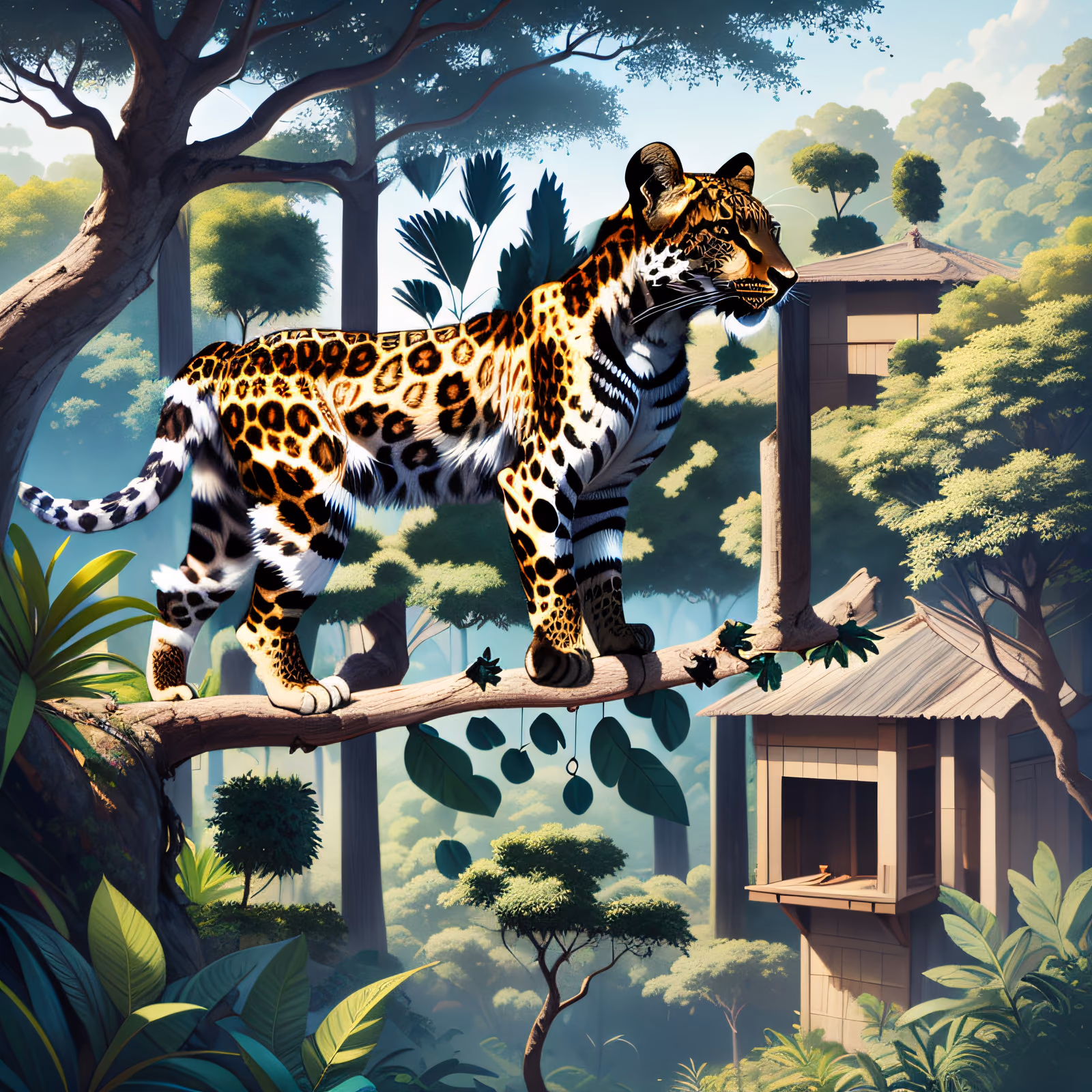 Jungle Leopard Digital Painting QR Code Art — image 1