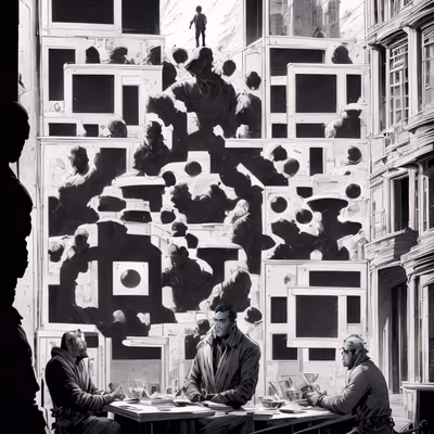 Noir Comic Street Scene QR Code for Posters — image 1