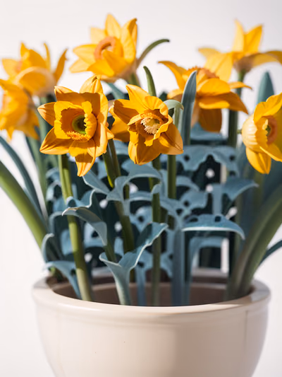 Yellow Daffodils Macro Photo QR Code Art — image 1