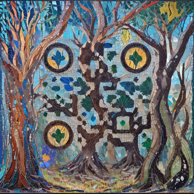 Forest Tree Mosaic QR Code Art — image 1