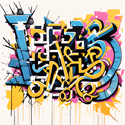 Graffiti Wildstyle Lettering Symbol QR Code for Apparel — image 1