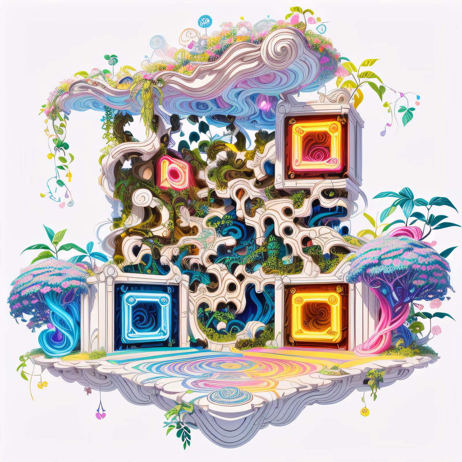 Magical Jungle Ruins Game Art QR Code for Posters — image 1