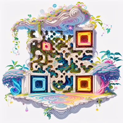 Magical Jungle Ruins Game Art QR Code for Posters — image 1