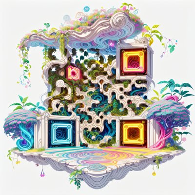 Magical Jungle Ruins Game Art QR Code for Posters