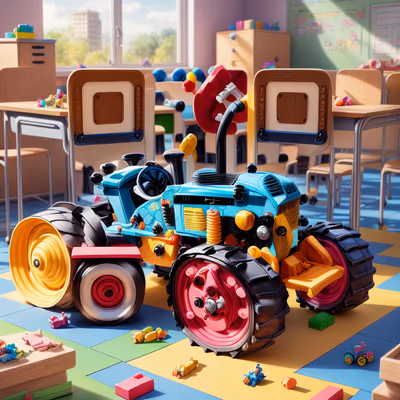 Toy Tractor Classroom 3D QR Code for Flyers — image 1