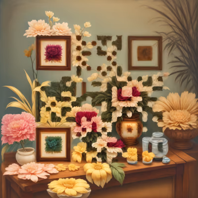 花卉静物画二维码艺术 — 图片 1