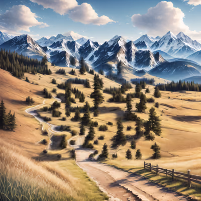 高山草甸山景二维码艺术 — 图片 1